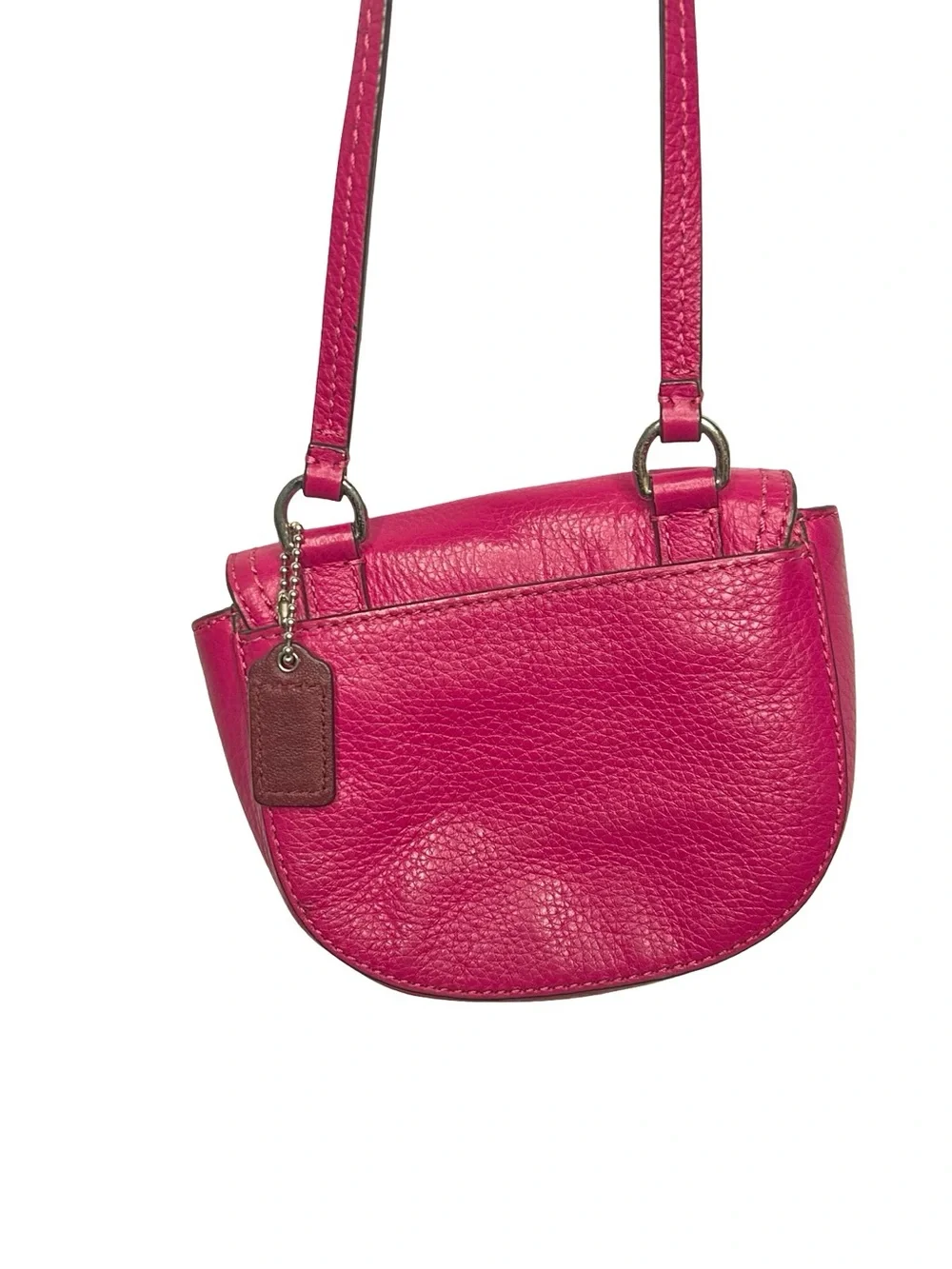 Coach Magenta Leather Crossbody Mini Saddle Bag